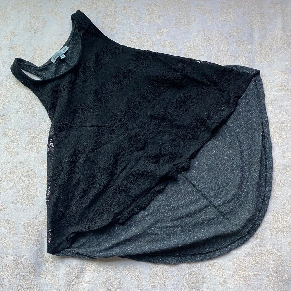 Black Lace Cropped Tank Top